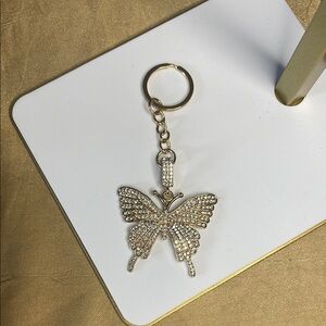 Gold Butterfly Key & Card Holder Accessory